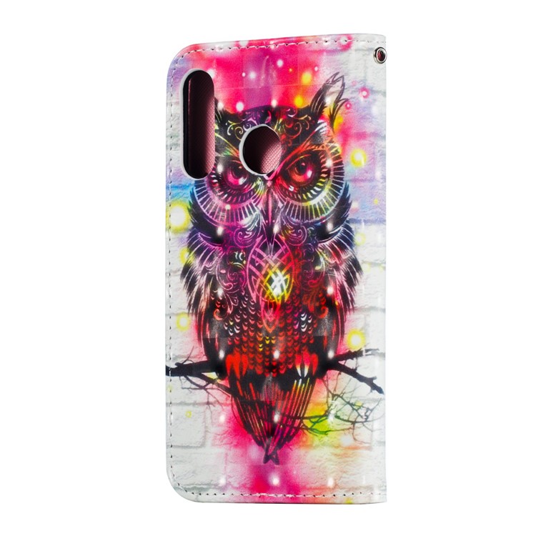 Pattern Printing Light Spot Decor Leather Wallet Case for Huawei P30 Lite - Owl-5