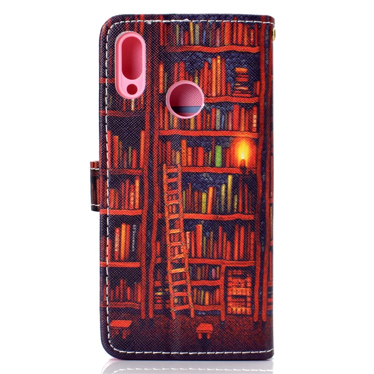 Pattern Printing Leather Wallet Stand Case for Huawei Honor 10 Lite - Bookshelf-3