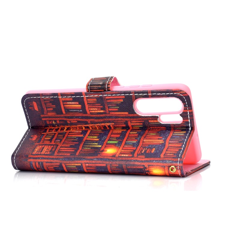 Pattern Printing Wallet Leather Stand Case for Huawei P30 Pro - Bookshelf-5