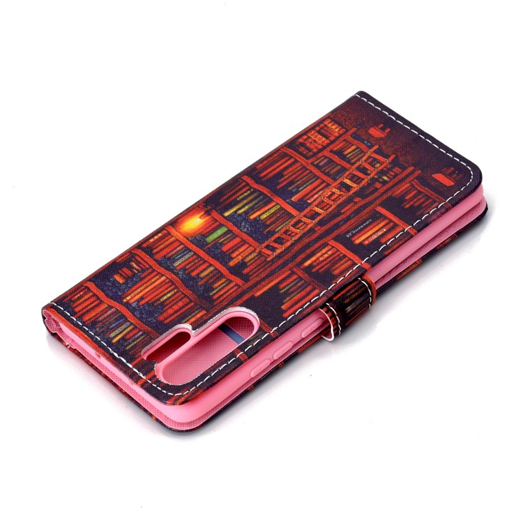 Pattern Printing Wallet Leather Stand Case for Huawei P30 Pro - Bookshelf-7