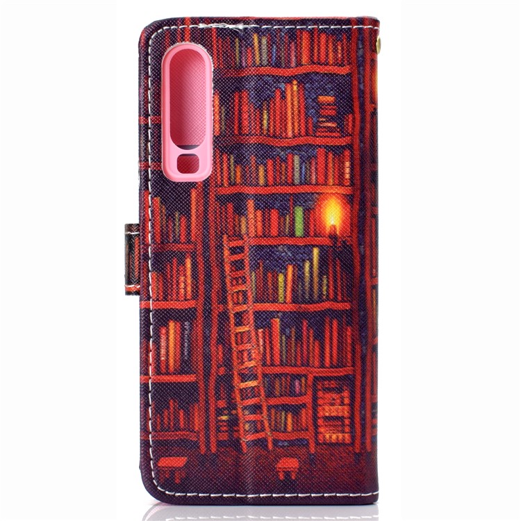 Pattern Printing Leather Wallet Stand Case for Huawei P30 - Bookshelf-3