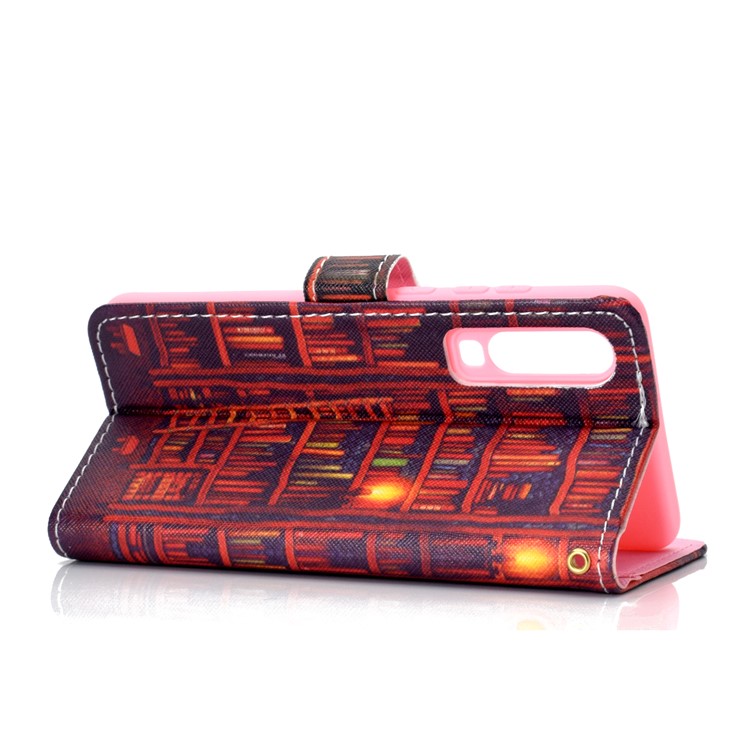 Pattern Printing Leather Wallet Stand Case for Huawei P30 - Bookshelf-6