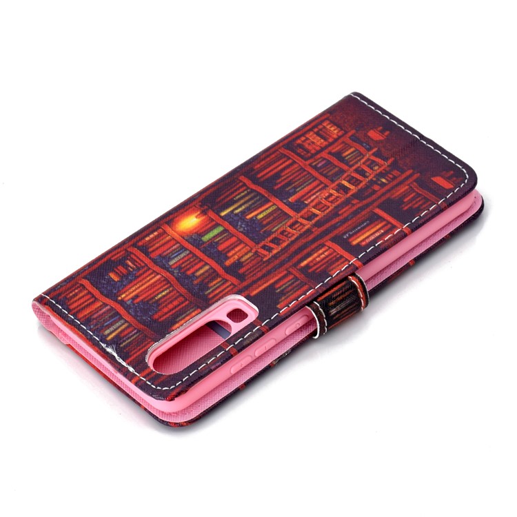 Pattern Printing Leather Wallet Stand Case for Huawei P30 - Bookshelf-8