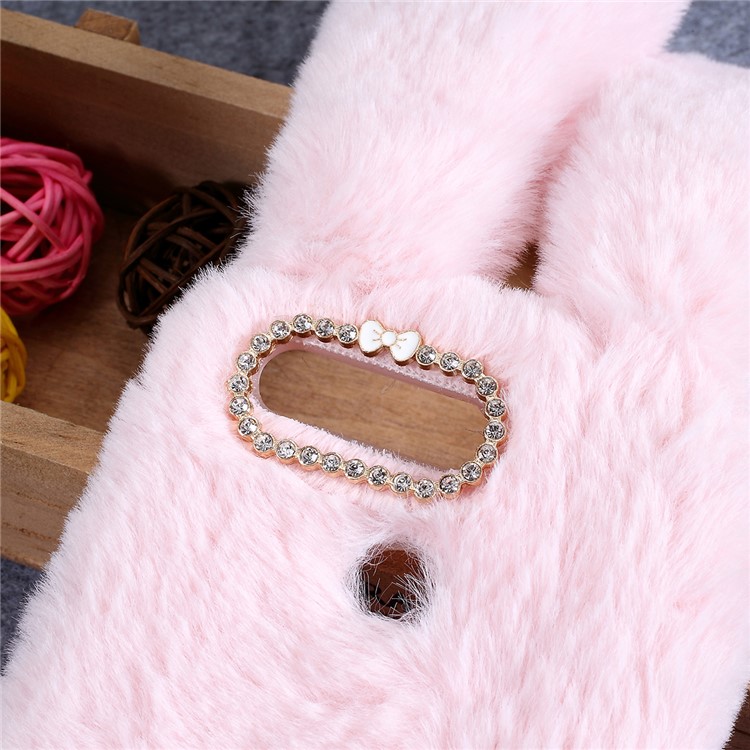 Bunny Design Rhinestone Furry TPU Mobile Cover for Huawei Honor View 20 / V20 (China) - Pink-2