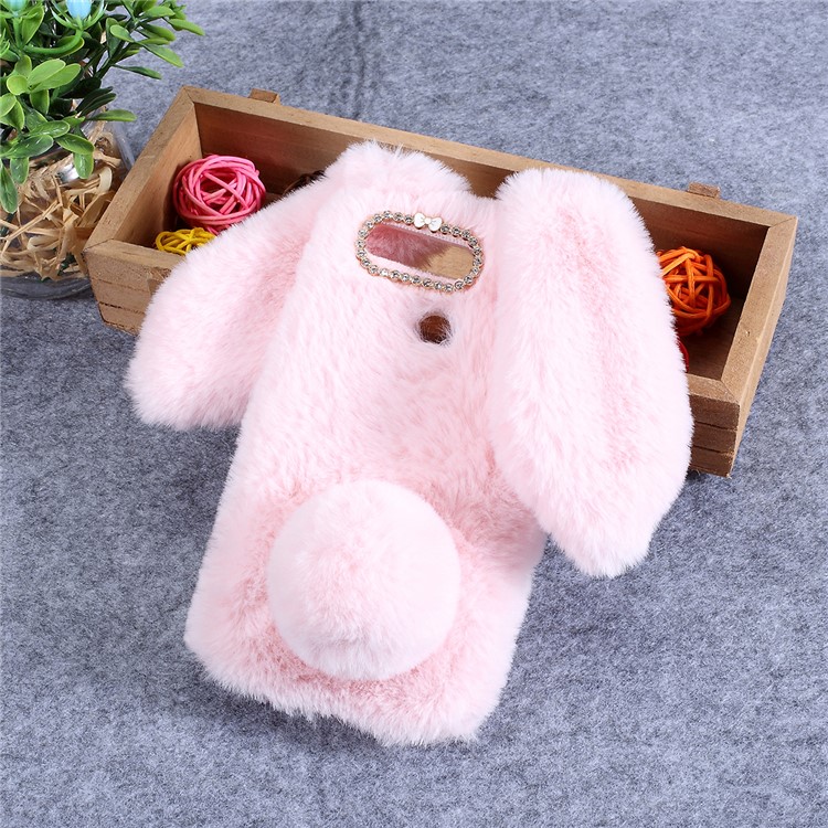 Bunny Design Rhinestone Furry TPU Mobile Cover for Huawei Honor View 20 / V20 (China) - Pink-4