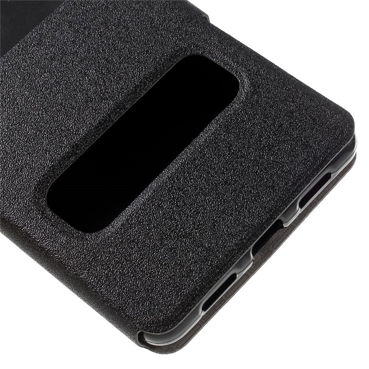 Dual Window Leather Stand Case for Huawei P9 Lite - Black-6