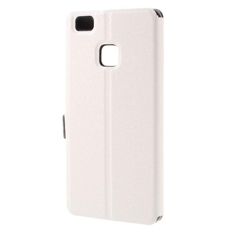 Dual Window Leather Stand Cover for Huawei P9 Lite - White-2