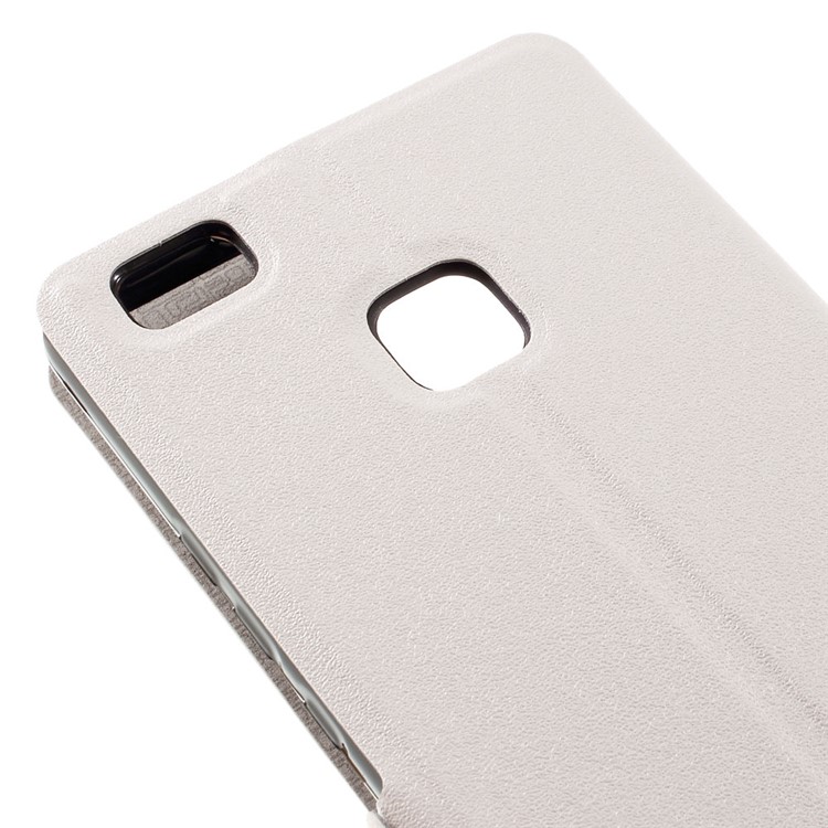 Dual Window Leather Stand Cover for Huawei P9 Lite - White-7