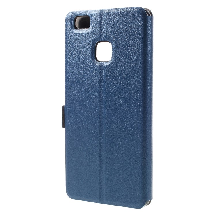 Dual Window Leather Stand Phone Case for Huawei P9 Lite - Blue-2