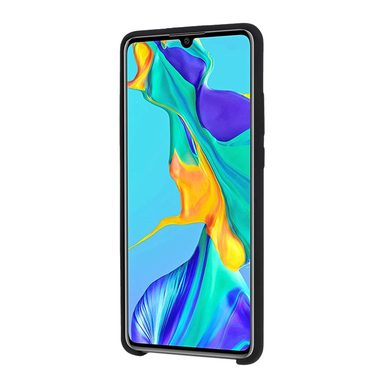 Silky Soft Touch Solid Silicone Shell Case for Huawei P30 Pro - Black-2