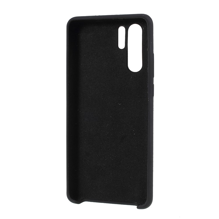 Silky Soft Touch Solid Silicone Shell Case for Huawei P30 Pro - Black-6