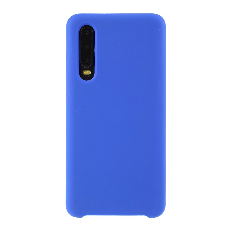 Silky Soft Touch Solid Silicone Case for Huawei P30 - Blue-1