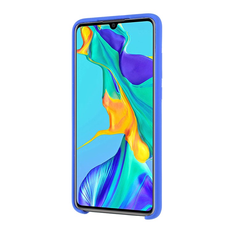 Silky Soft Touch Solid Silicone Case for Huawei P30 - Blue-2