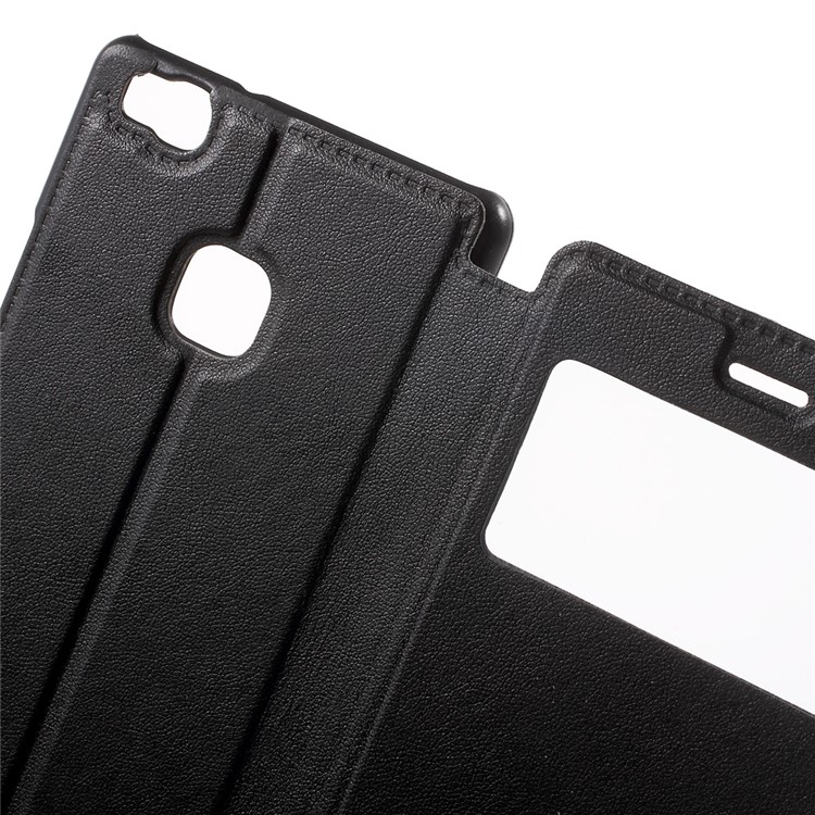 View Window Leather Flip Case for Huawei P9 Lite / G9 Lite - Black-6
