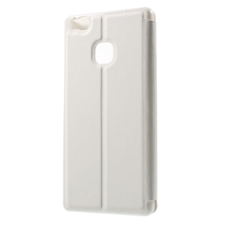 View Window Leather Stand Cover for Huawei P9 Lite / G9 Lite - White-2
