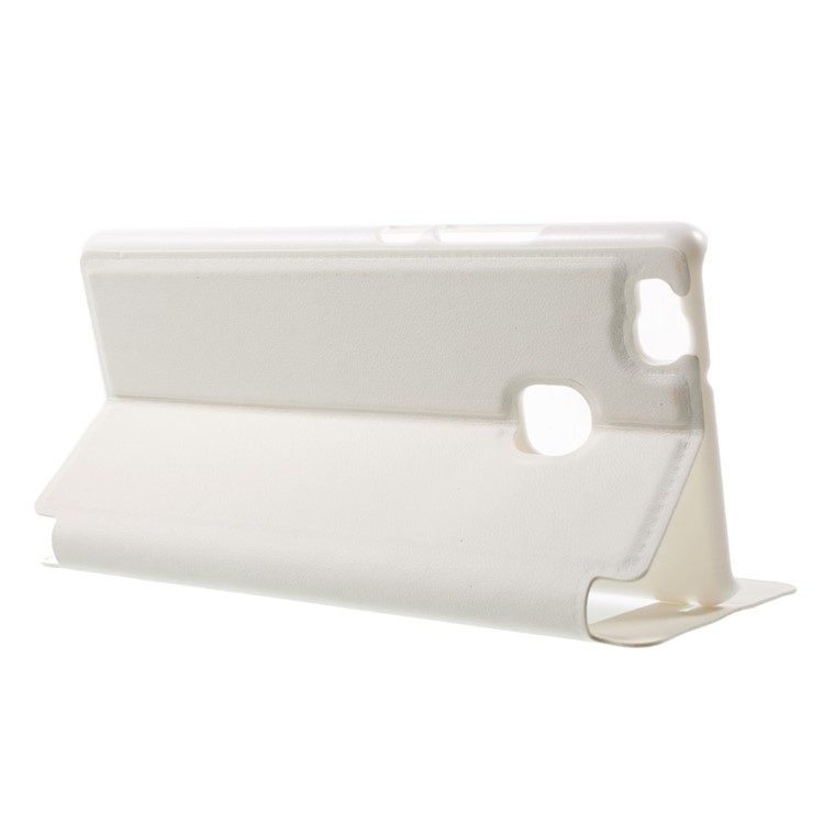 View Window Leather Stand Cover for Huawei P9 Lite / G9 Lite - White-3