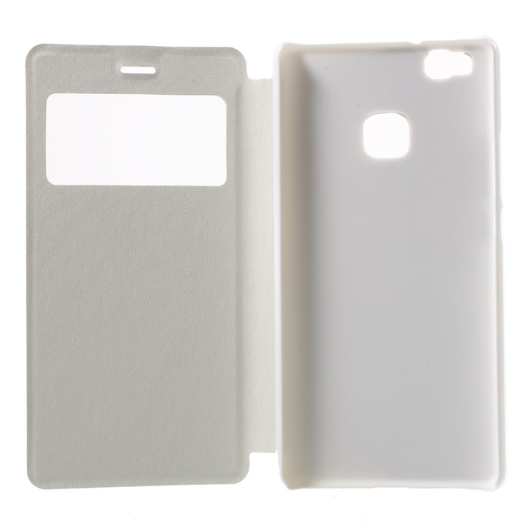 View Window Leather Stand Cover for Huawei P9 Lite / G9 Lite - White-4