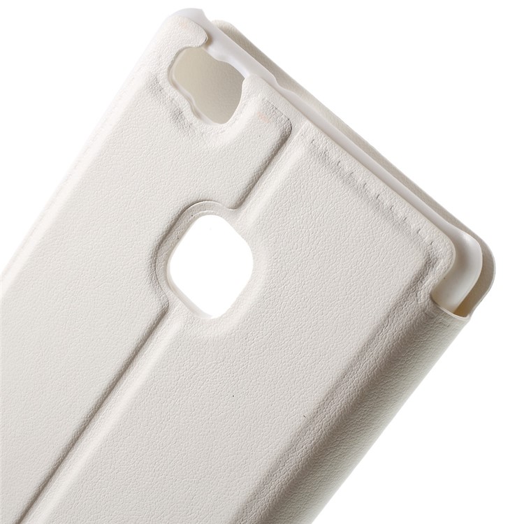 View Window Leather Stand Cover for Huawei P9 Lite / G9 Lite - White-6