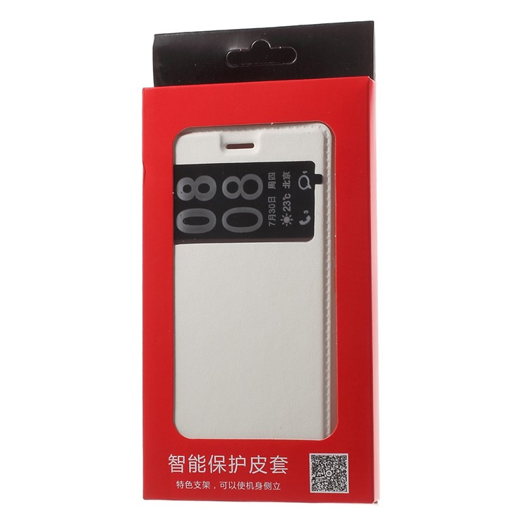 View Window Leather Stand Cover for Huawei P9 Lite / G9 Lite - White-9