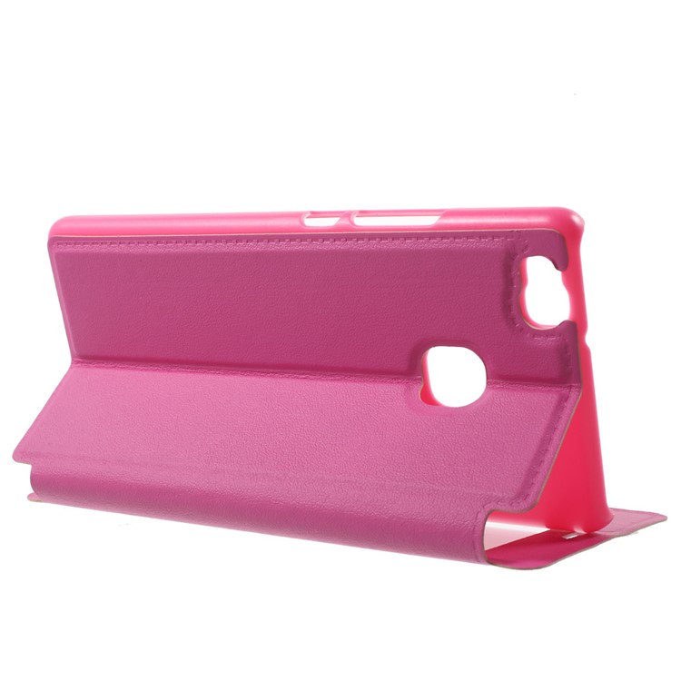 View Window Leather Stand Shell for Huawei P9 Lite / G9 Lite - Rose-3