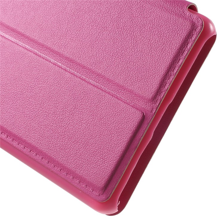 View Window Leather Stand Shell for Huawei P9 Lite / G9 Lite - Rose-7