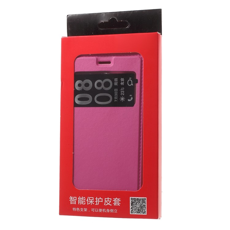 View Window Leather Stand Shell for Huawei P9 Lite / G9 Lite - Rose-8