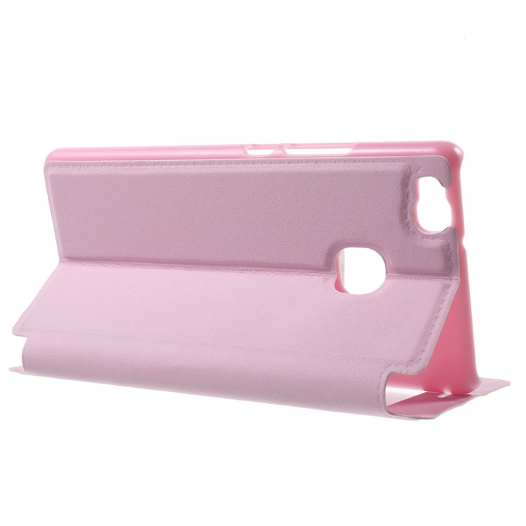 View Window Flip Leather Phone Case for Huawei P9 Lite / G9 Lite - Pink-3
