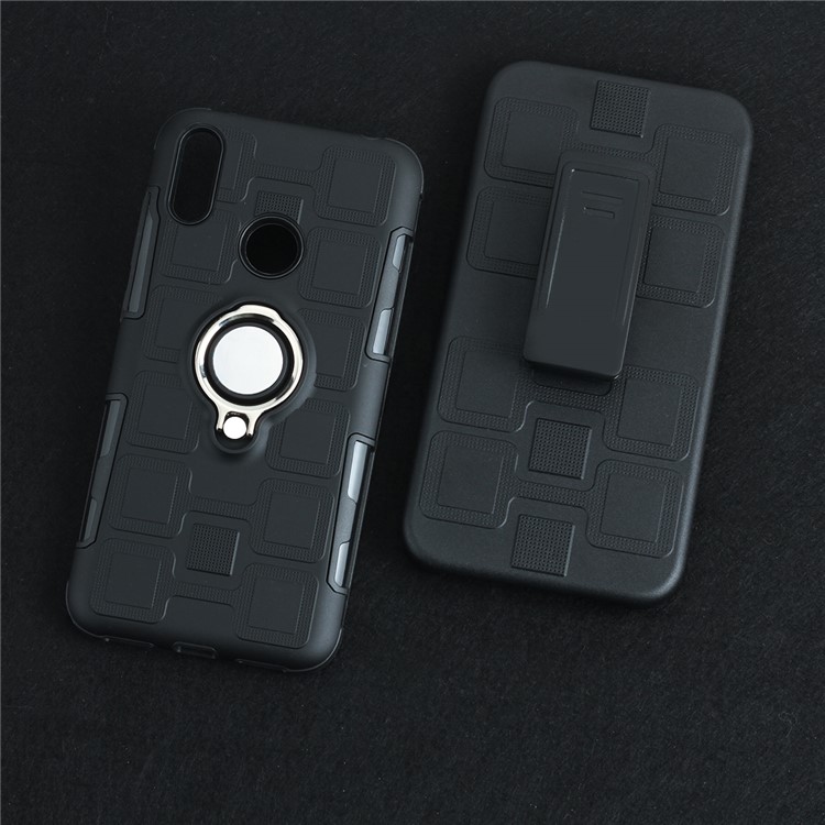 Geometric Pattern TPU PC Hybrid Phone Cover with Kickstand Belt Clip for Huawei Y7 (2019) - Black-11