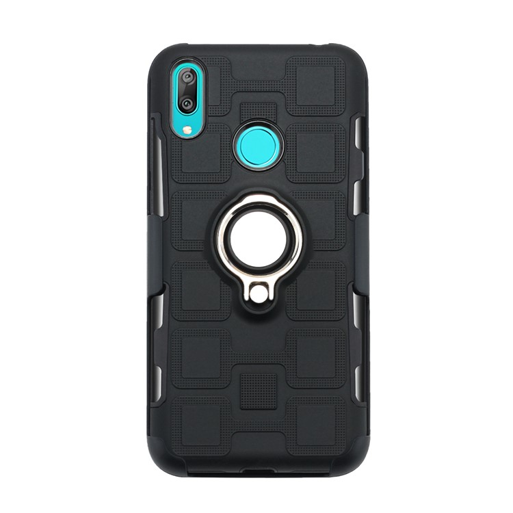 Geometric Pattern TPU PC Hybrid Phone Cover with Kickstand Belt Clip for Huawei Y7 (2019) - Black-3