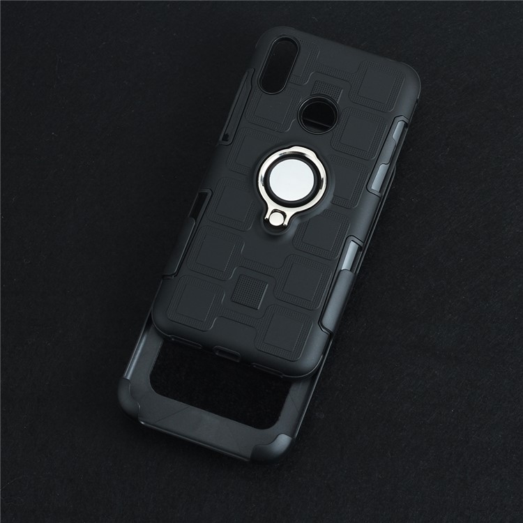 Geometric Pattern TPU PC Hybrid Phone Cover with Kickstand Belt Clip for Huawei Y7 (2019) - Black-9