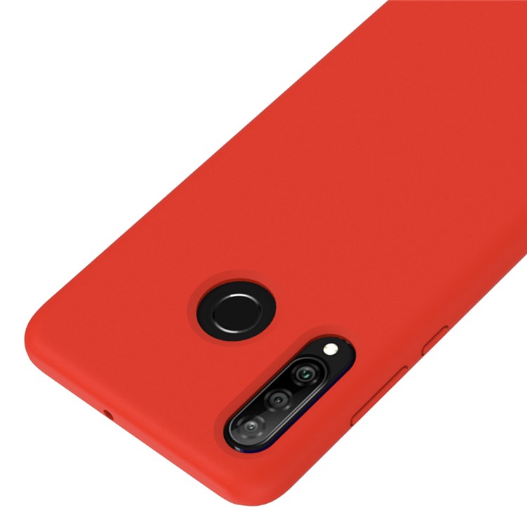 Coque De Protection Dorsale En Silicone Liquide Souple Pour Huawei P30 Lite / Nova 4e - Rouge-2