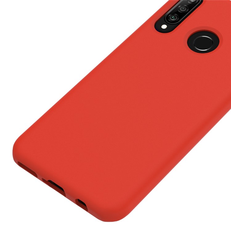 Coque De Protection Dorsale En Silicone Liquide Souple Pour Huawei P30 Lite / Nova 4e - Rouge-3