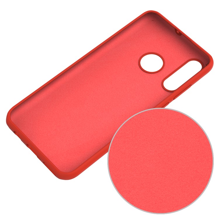 Coque De Protection Dorsale En Silicone Liquide Souple Pour Huawei P30 Lite / Nova 4e - Rouge-4