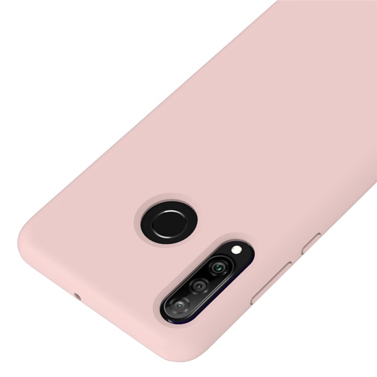 Coque De Protection Dorsale En Silicone Liquide Souple Pour Huawei P30 Lite / Nova 4e - Rose-3