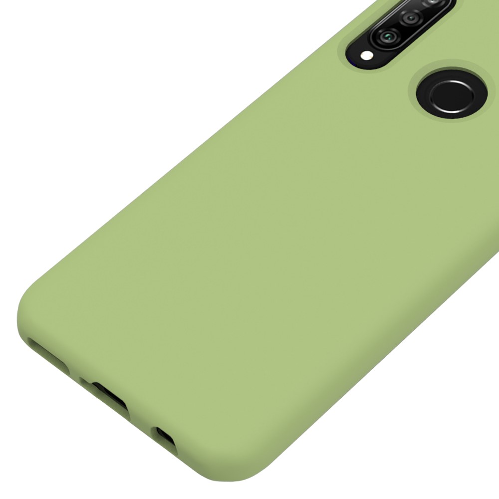 Tampa De Silicone Líquido Suave Para Huawei P30 Lite / Nova 4E / P30 Lite Nova Edição, Corpo Completo Microfone Microfiber Forro Protetora - Verde-4