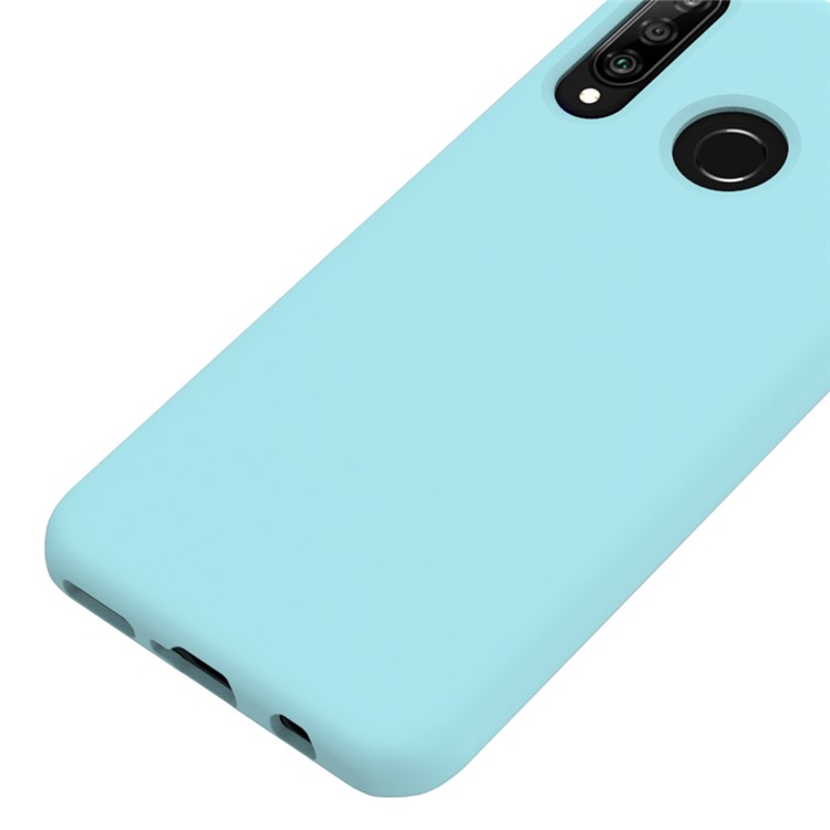 Coque De Protection Dorsale En Silicone Liquide Souple Pour Huawei P30 Lite / Nova 4e - Cyan-4