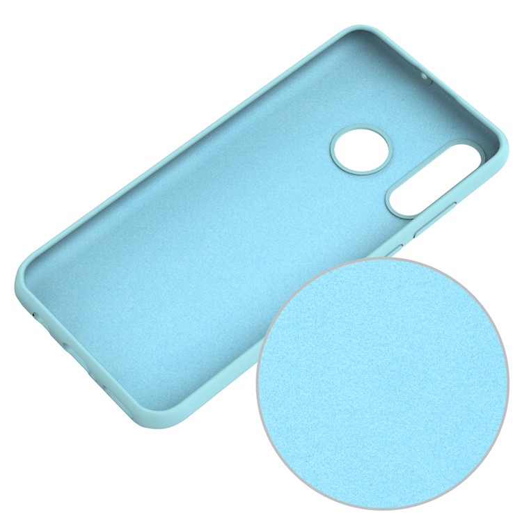 Coque De Protection Dorsale En Silicone Liquide Souple Pour Huawei P30 Lite / Nova 4e - Cyan-5