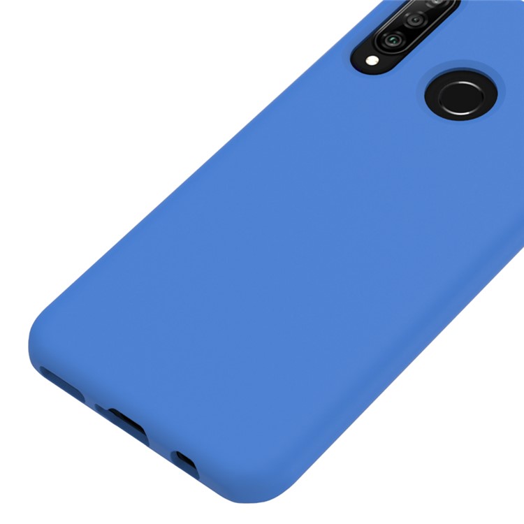 Coque De Protection Dorsale En Silicone Liquide Souple Pour Huawei P30 Lite / Nova 4e - Bleu Foncé-4