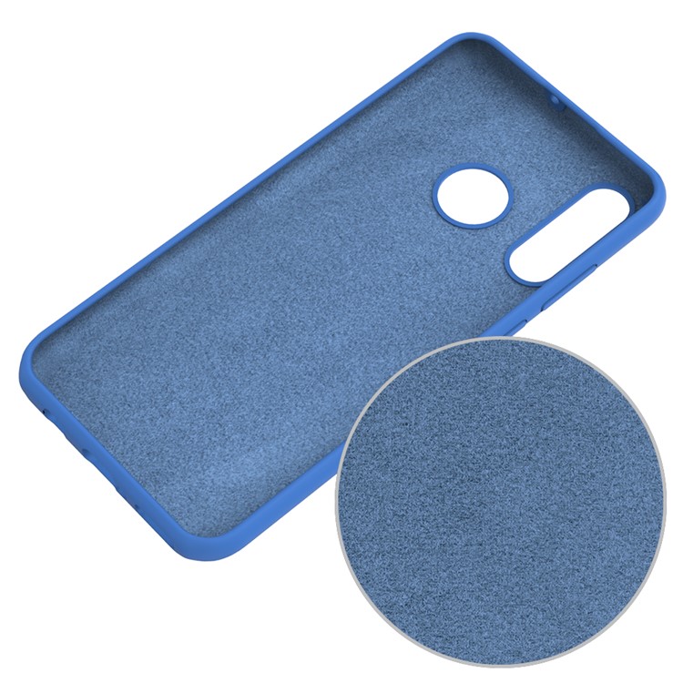 Coque De Protection Dorsale En Silicone Liquide Souple Pour Huawei P30 Lite / Nova 4e - Bleu Foncé-5