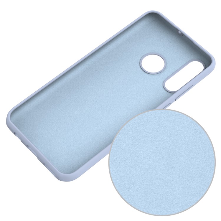 Coque De Protection Dorsale En Silicone Liquide Souple Pour Huawei P30 Lite / Nova 4e - Bleu Ciel-5