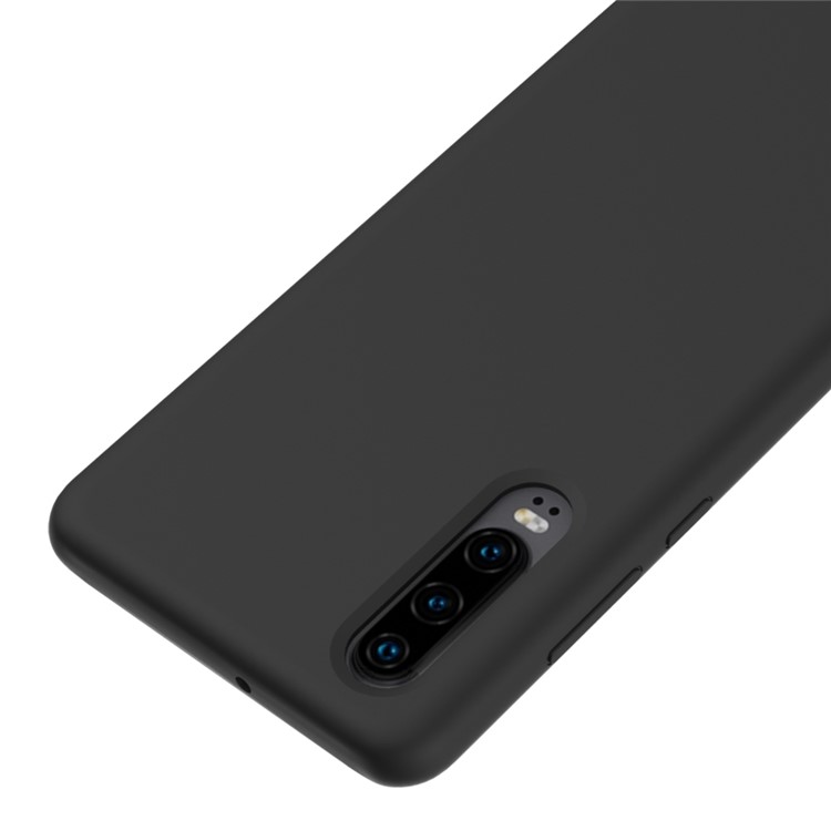 Liquid Silicone Phone Back Cover for Huawei P30 - Black-3