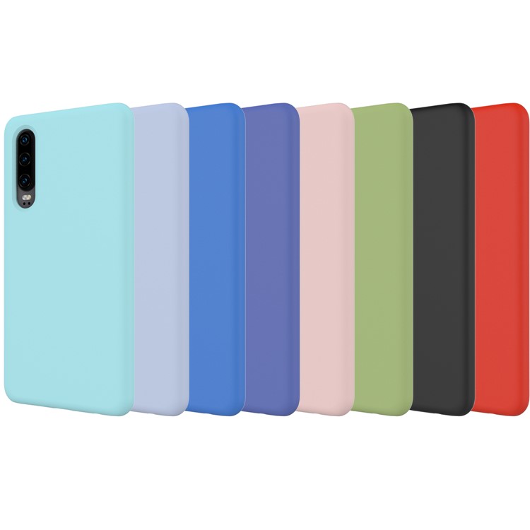 Liquid Silicone Phone Back Cover for Huawei P30 - Black-6
