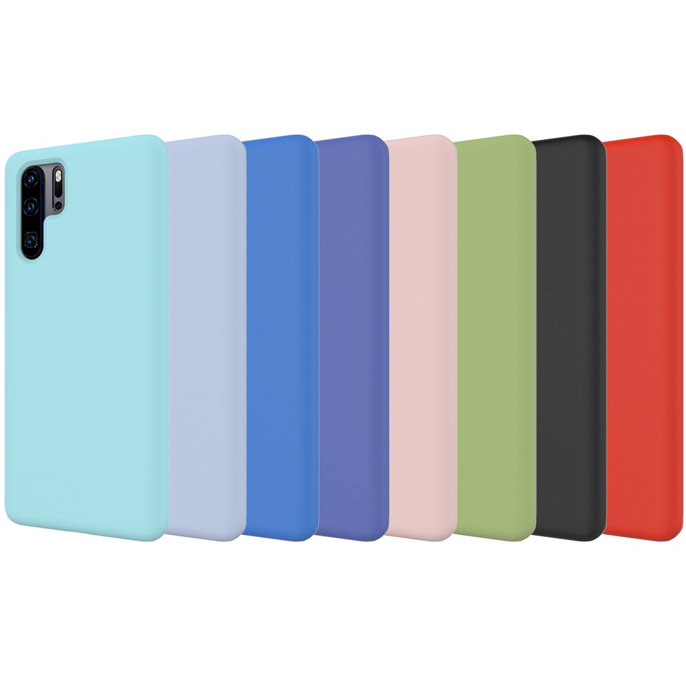 Liquid Silicone Mobile Phone Casing for Huawei P30 Pro - Black-6