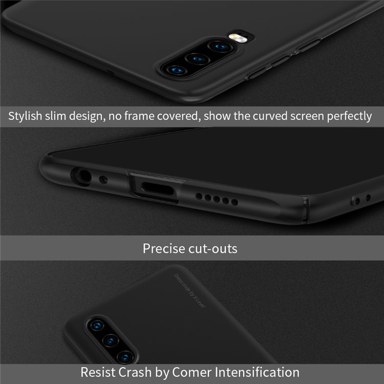 X-LEVEL Knight Series Frosted PC Hard Case Accessory for Huawei P30 - Black-4