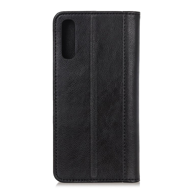 Auto-absorbed Litchi Texture Split Leather Cell Phone Case for Huawei Enjoy 9 / Y7 Pro (2019) - Black-7