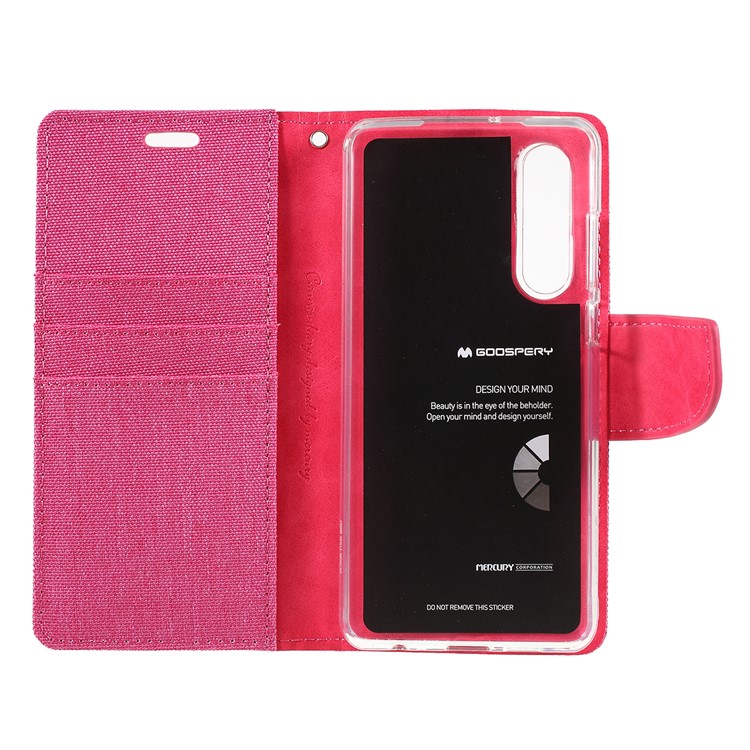 MERCURY GOOSPERY Canvas Diary Leather Wallet Mobile Case for Huawei P30 - Rose-10