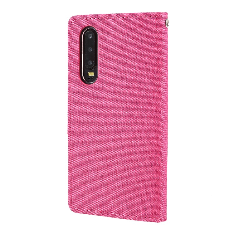 MERCURY GOOSPERY Canvas Diary Leather Wallet Mobile Case for Huawei P30 - Rose-2