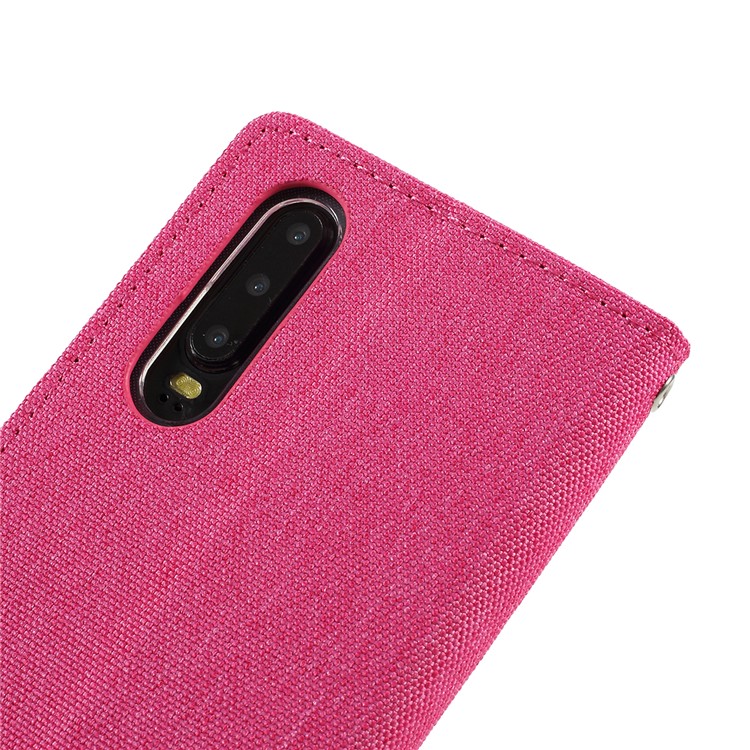 MERCURY GOOSPERY Canvas Diary Leather Wallet Mobile Case for Huawei P30 - Rose-5