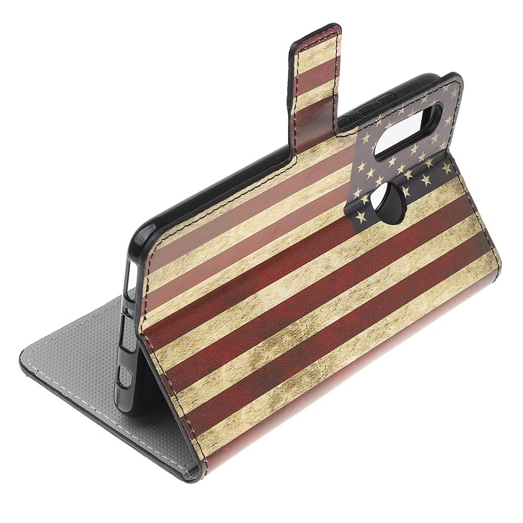 Impressão Padrão De Couro PU Stand Tampa Do Telefone Para Huawei P Inteligente Mais 2019 / Aproveite 9s / Honra 10i / nova 4 lite - Bandeira Dos EUA-6