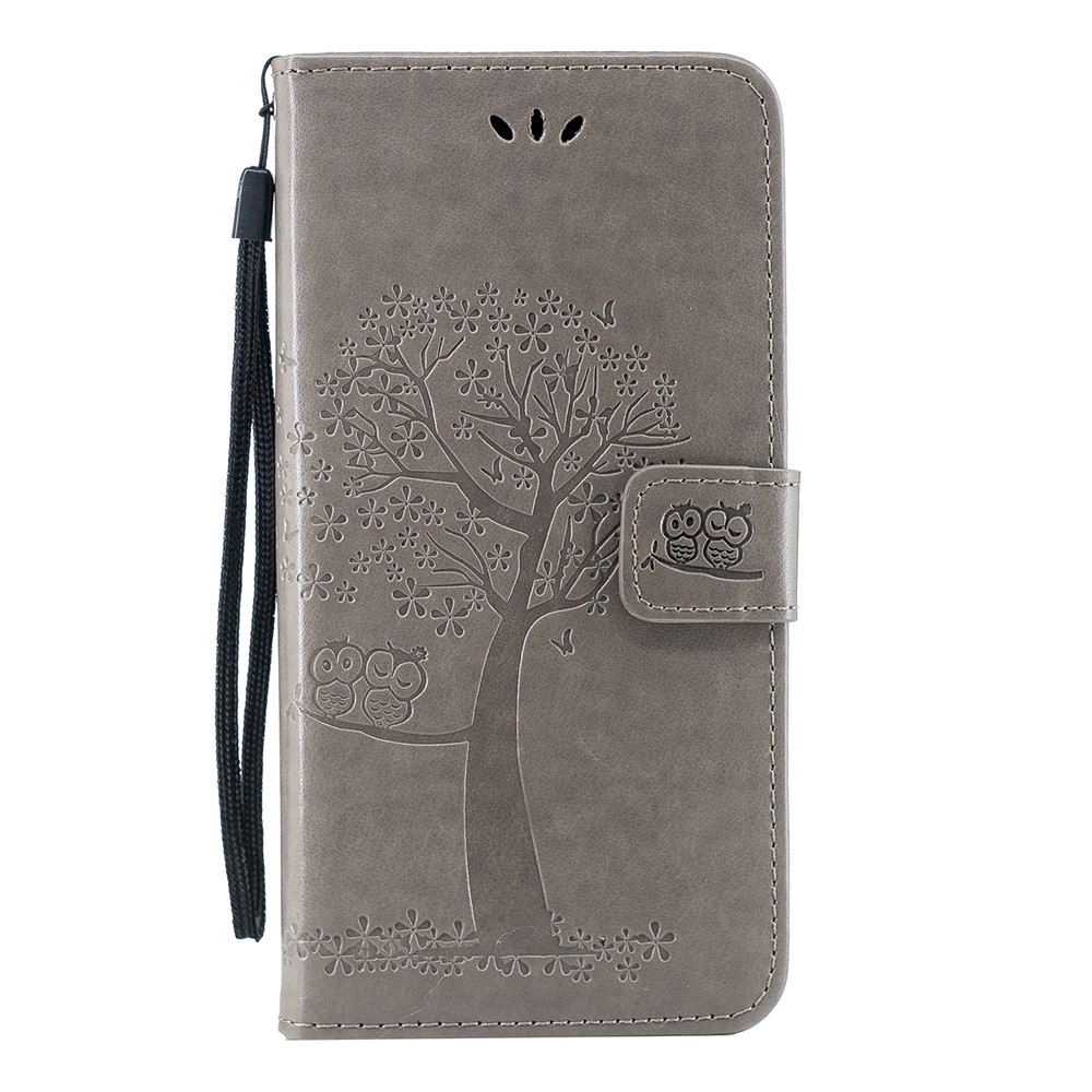 Estuche Billetera De Cuero Búho árbol Para Huawei P Smart Plus 2019 / Disfruta 9S / nova 4 lite / Honor 10i - Gris-3